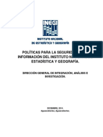 Políticas para La Seguridad de La Información Del Instituto Nacional de Estadística y Geografía.