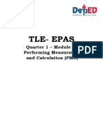 Tle-Epas: Quarter 1 - Module 3: Performing Mensuration and Calculation (PMC)