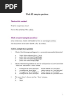 Week 12: Sample Questions: Review This Subject