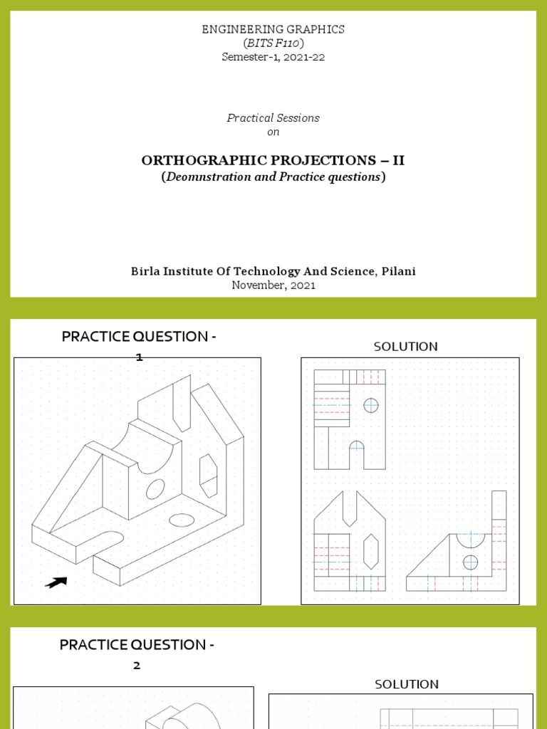 Orthographic ProjectionsII Solutions PDF