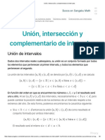 Unión, Intersección y Complementario de Intervalos