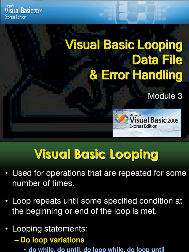 VB 3 Visual Basic Looping | PDF | Control Flow | Filename