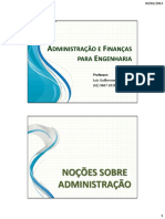 Administração e finanças para engenharia: noções históricas