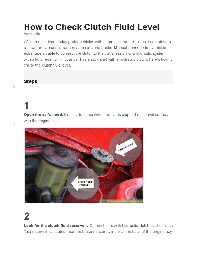 How To Check Clutch Fluid Level Steps PDF