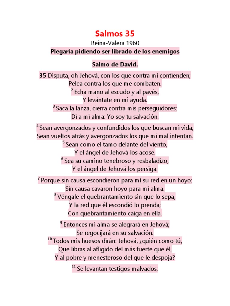 Salmo 35: Plegaria de Liberación | PDF