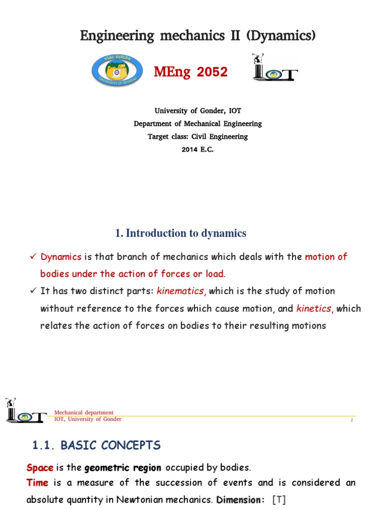 Dynamics in Engineering Mechanics II | PDF | Velocity | Force