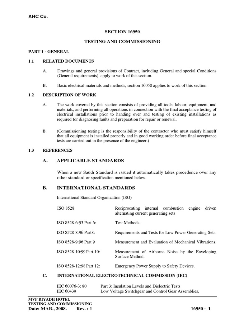 Electrical Testing and Commissioning Guide | PDF | Ac Power Plugs And ...