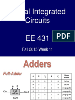Digital Integrated Circuits EE 431: Fall 2015 Week 11