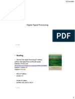 Digital Signal Processing: - Reading
