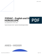 ZODIAC - English and German HOROSCOPE