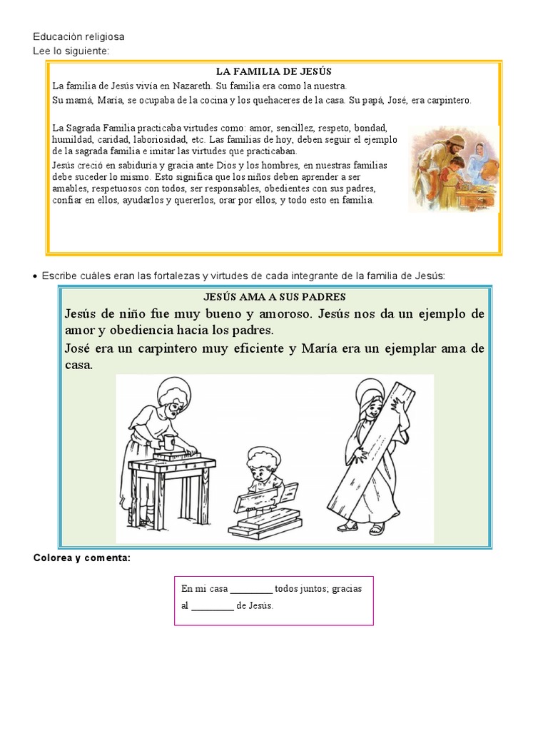 Virtudes de la Sagrada Familia | PDF | Amor | Oración