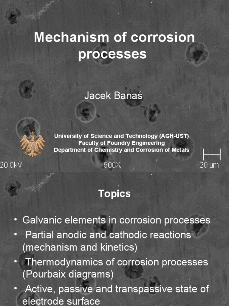 Mechanism of Corrosion Processes PDF Electrochemistry Corrosion