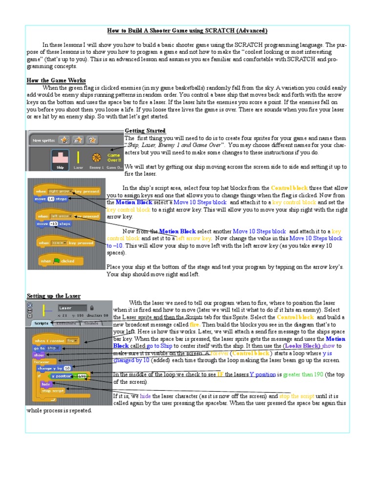 Advanced Scratch Shooter Game Guide | PDF