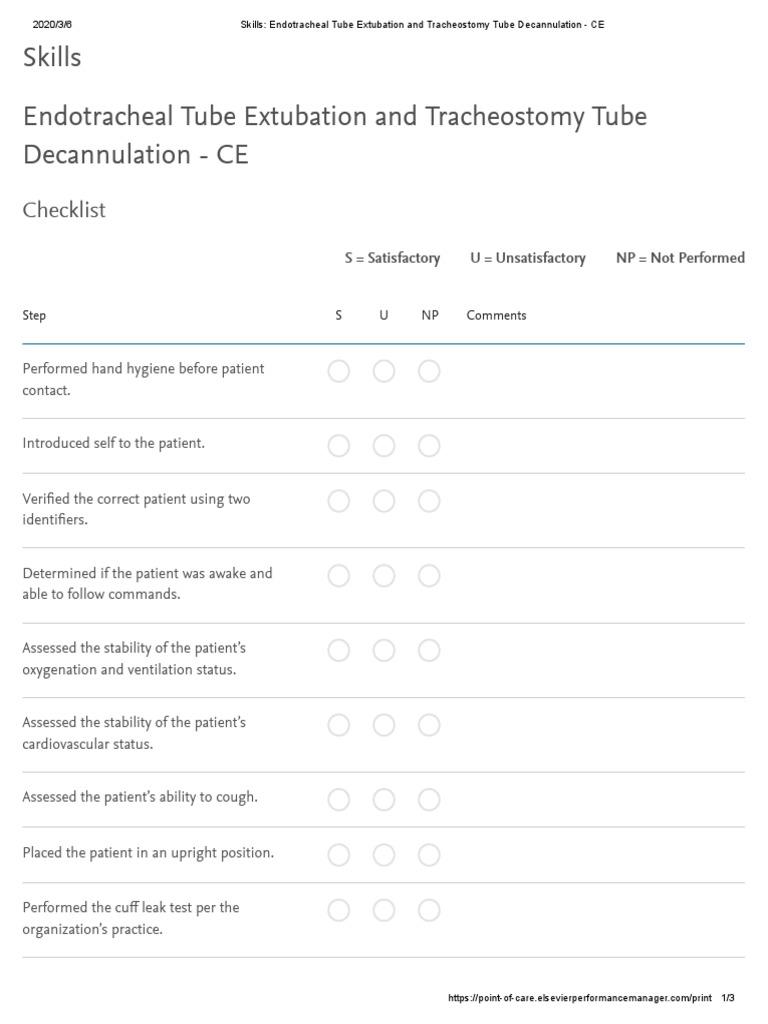 Tracheostomy Care Checklist Guide | PDF | Diseases And Disorders | Medicine
