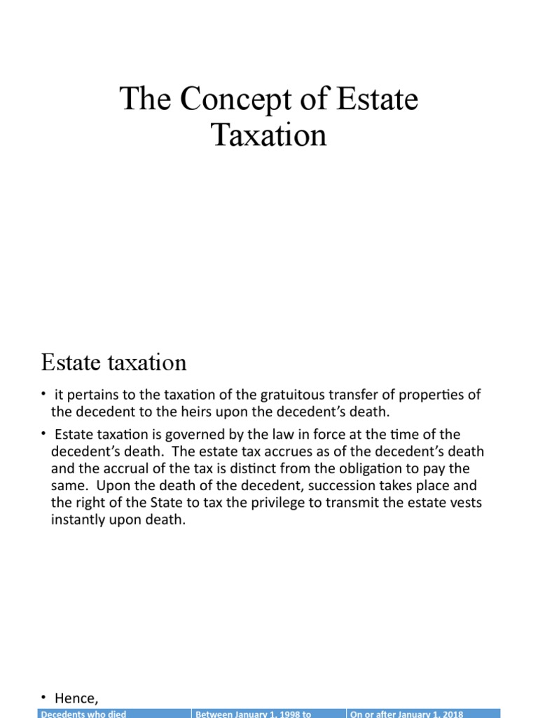 Understanding Estate Taxation Basics | PDF | Taxes | Estate Tax In The ...