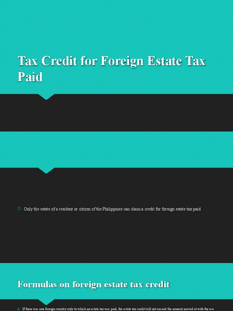 Foreign Estate Tax Credit Guidelines | PDF | Estate Tax In The United ...