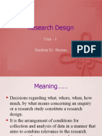 Research Design: Unit - 1 Sandeep Kr. Sharma