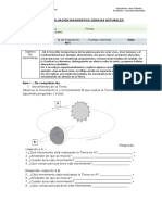 Evaluación Diagnóstica Ciencias Naturales 4° Año 2022