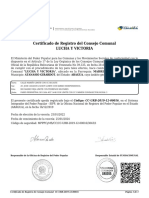 Certificado de Lucha y Victoria