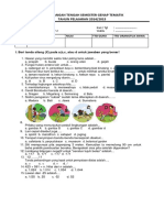 Soal Ulangan Tengah Semester Genap Tematik TAHUN PELAJARAN 2014/2015
