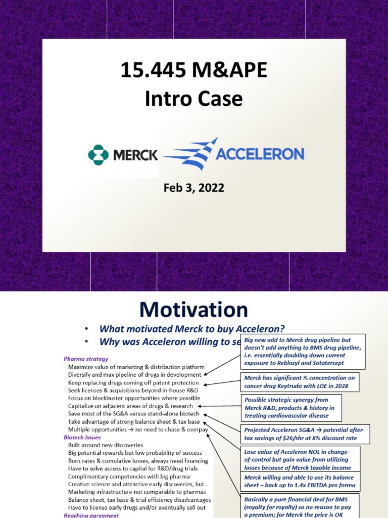 Acceleron Posted Slides | PDF | Mergers And Acquisitions | Business
