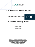 Periodic Table - Problem Solving - JEE Sheet PDF