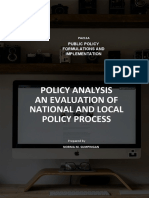 Policy Analysis - National and Local 