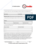 Twilio Letter of Authorization