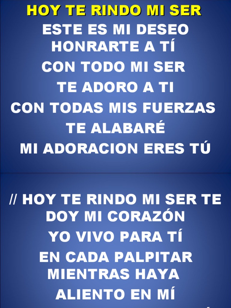 Hoy Te Rindo Mi Ser | PDF