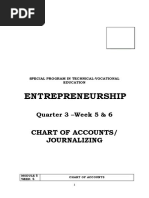 Entrepreneurship: Chart of Accounts/ Journalizing