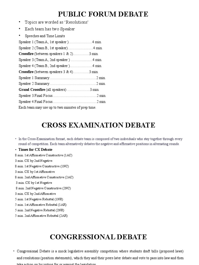 Public Forum Debate Topics Are Worded As Resolutions' Each Team