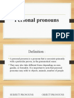 Personal pronouns: definition, types, examples