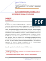 Role of Primary Agricultural Cooperative Societies in Rural Financing