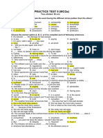 Practice Test 8 (MCQs) - Time allotted: 90 min