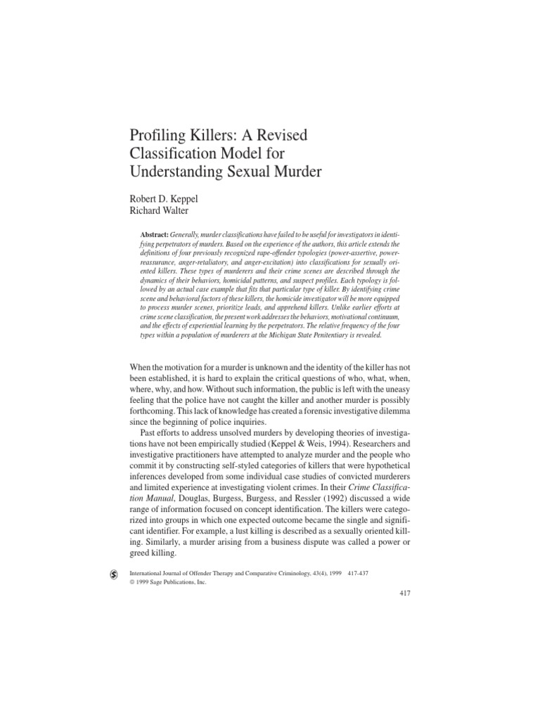 Profiling Killers A Revised PDF Murder Rape
