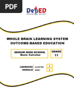 Whole Brain Learning System Outcome-Based Education: Senior High School Grade Basic Calculus