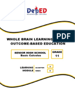 Whole Brain Learning System Outcome-Based Education: Senior High School Grade Basic Calculus