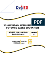 Whole Brain Learning System Outcome-Based Education: Senior High School Grade Basic Calculus