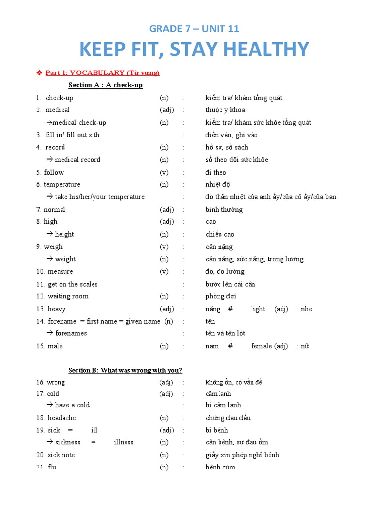 English - Grade 7 - Unit 11 | PDF
