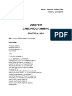 USCSP504 Game Programming: Practical No-1