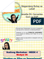 Q3 Week 4 - Modyul 36 Angkop Na KIlos NG Pasasalamat