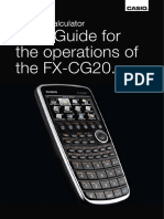 User Guide For The Operations of The Fx-CG20.: Graphic Calculator