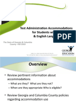 Test Administration Accommodations For Students With Disabilities & English Language Learners