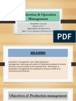 Production & Operation Management