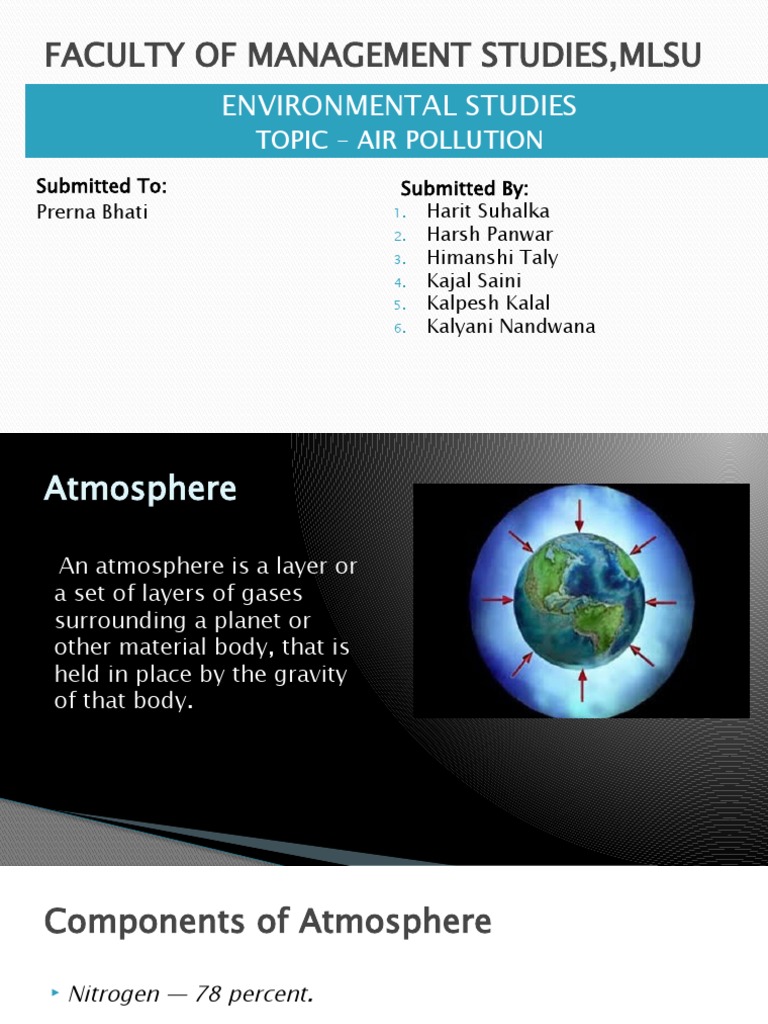 Evs Ppt Air Pollution Pdf Atmosphere Of Earth Smog
