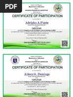 Certificate of Participation JHS