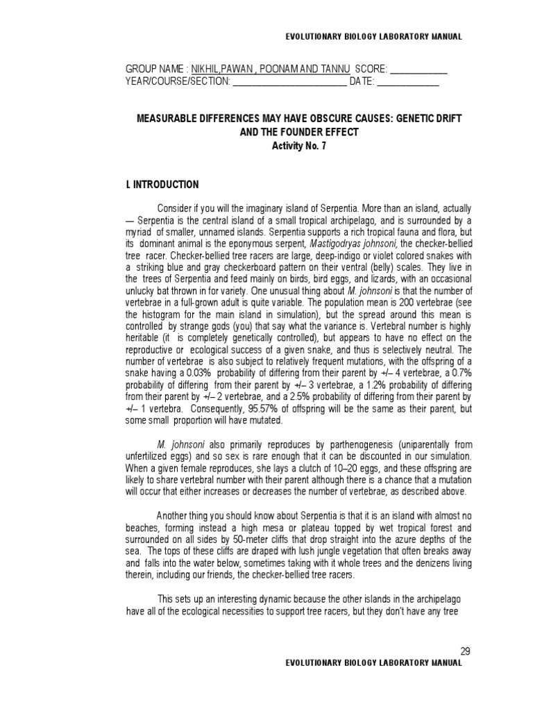 7 Measurable Differences May Have Obscure Causes Drift and The Founder Effect PDF