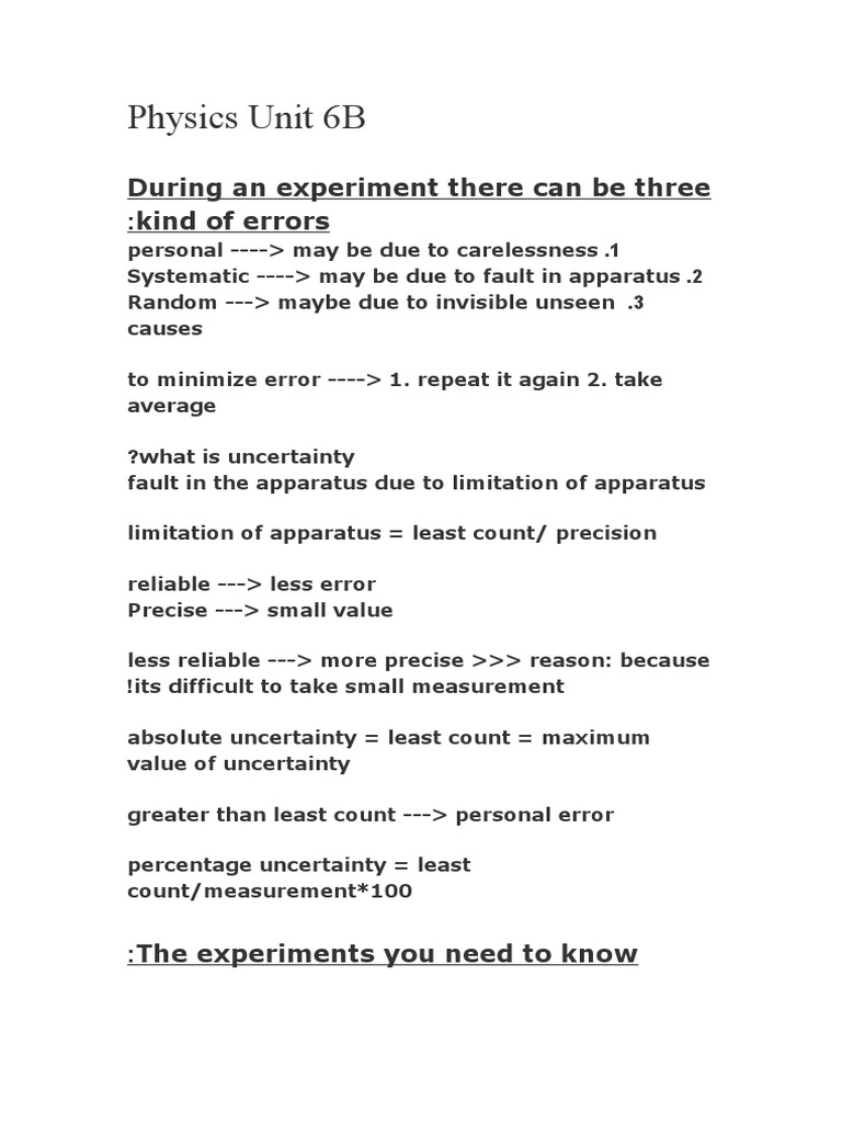 Understanding Errors in Physics Experiments | PDF