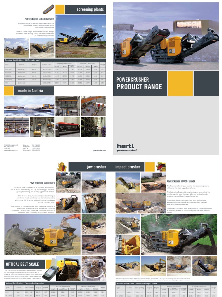 Powercrusher Product Specifications | PDF | Manufactured Goods
