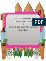 Special Hardship Allowance Documents OF Dipopor Elementary School Teachers